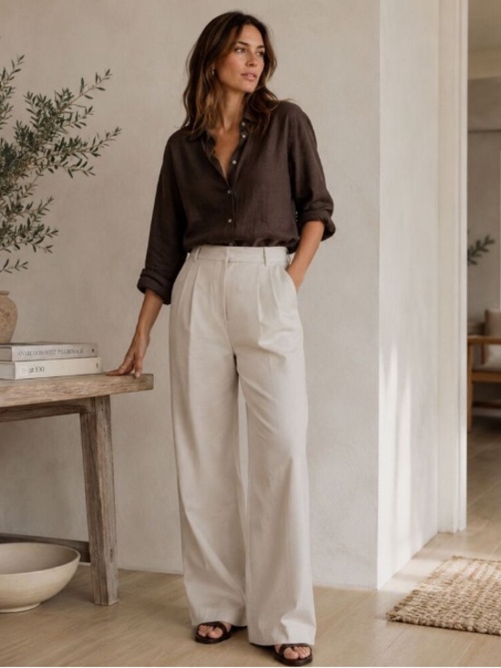 Favorite Daughter Pants - Anthropologie Favorite Daughter The Favorite Pant High Rise Pleated Wide Trouser
